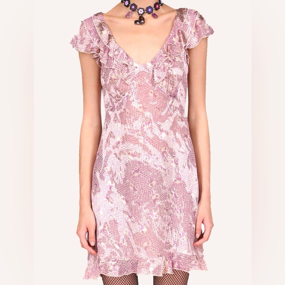 ANNA SUI mauve dress sz 6 NWT